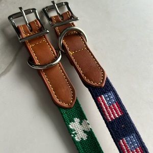 NWOT Two Needlepoint Dog Collars
